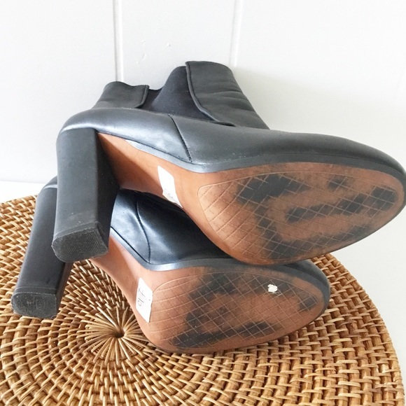 Zara Heeled Black Booties Leather Women’s Size 40 9 - Picture 5 of 5